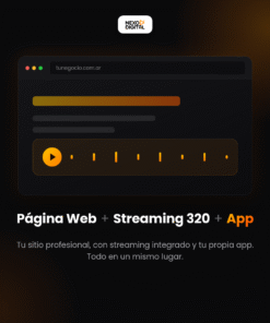 Pagina web + streaming 320 + app